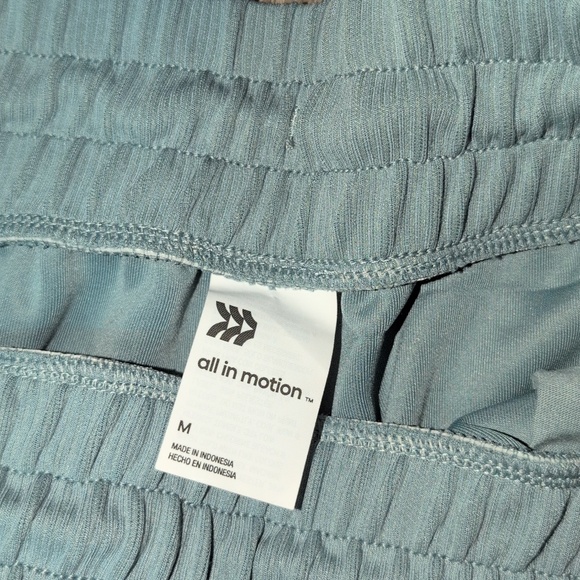 all in motion Pale Blue Ribbed Drawstring Wide Leg Pants - Picture 5 of 10